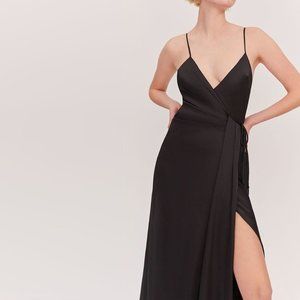 Black Satin Dress - Fame & Partners